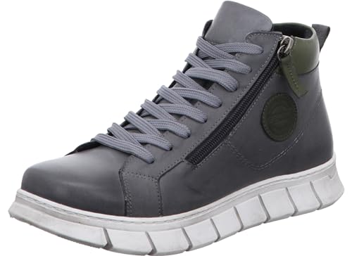 Gemini Damen Stiefelette High Top Sneaker Leder Reißverschluss 340240-02, Größe:39 EU, Farbe:Grau von Gemini