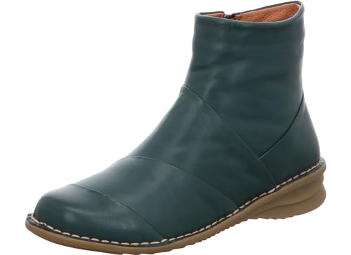 Gemini Damen Stiefelette Leder Ankle Boot Keilabsatz 390021-01, Größe:37 EU, Farbe:Grün von Gemini