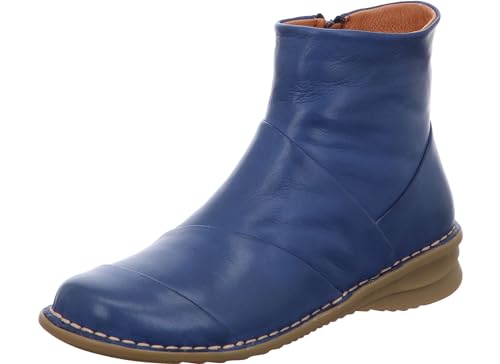 Gemini Damen Stiefelette Leder Ankle Boot Keilabsatz 390021-01, Größe:42 EU, Farbe:Blau von Gemini