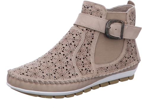 Gemini Damen Stiefelette Leder Cutouts floral Muster 382019-19, Größe:38 EU, Farbe:Mehrfarbig von Gemini