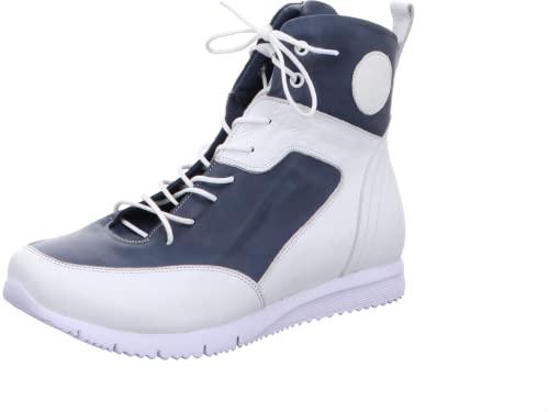 Gemini Damen Stiefelette sportlich High Top Sneaker Leder zweifarbig 340610-02, Größe:40 EU, Farbe:Blau von Gemini