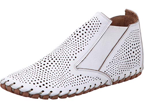 Gemini Damen Stiefeletten Chelsea Boots Leder 031196-02, Größe:42 EU, Farbe:Weiß von GEMINI