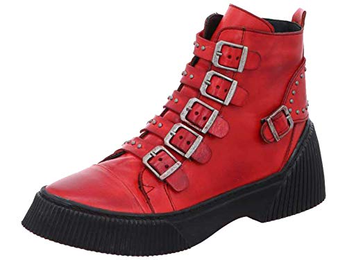 Gemini Damen Stiefeletten Schnallenboot Reißverschluss 033105-02, Größe:37 EU, Farbe:Rot von Gemini