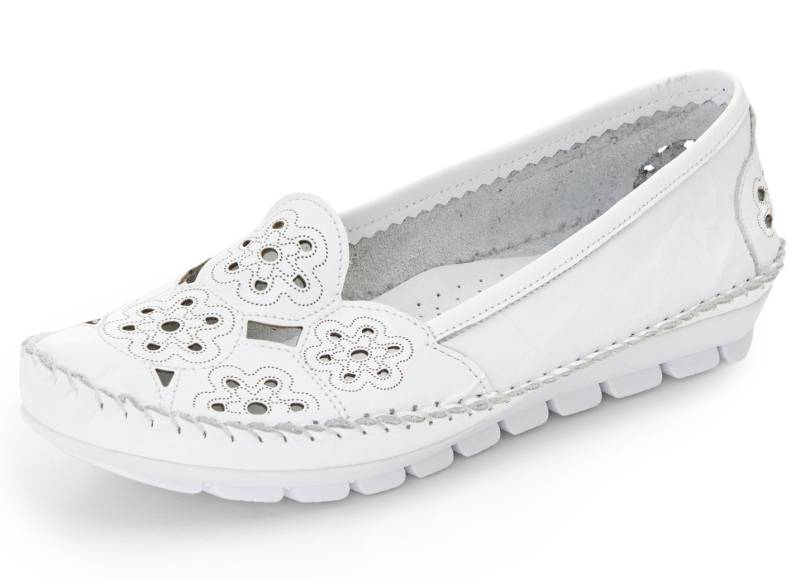 Gemini, leichte Damen-Slipper, Weite G, mit herausnehmbarem Fußbett, Weiss, Größe 35 von Gemini