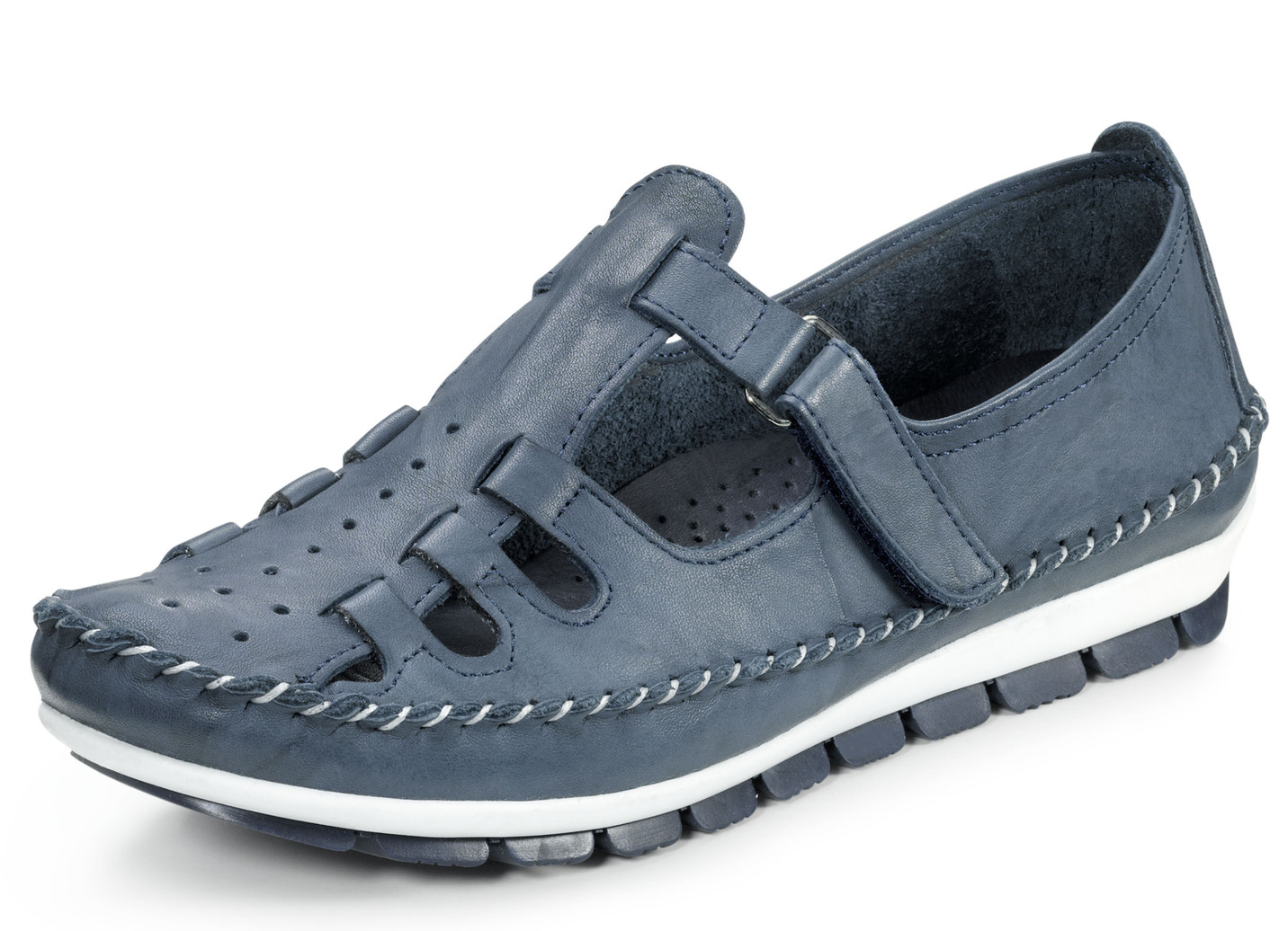 Gemini Mokassin-Slipper in sommerlichem Design, Marine, Größe 40 von Gemini