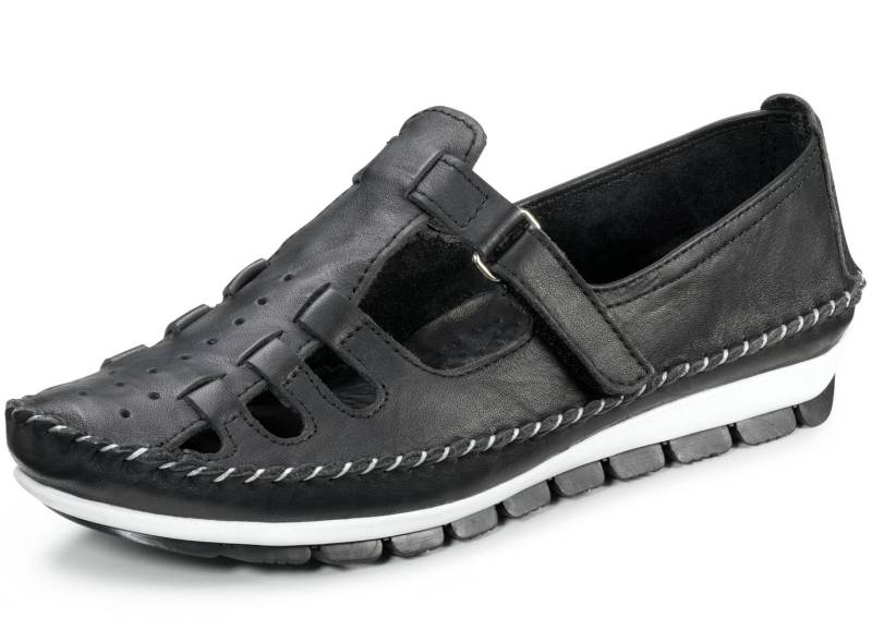 Gemini Mokassin-Slipper in sommerlichem Design, Schwarz, Größe 40 von Gemini