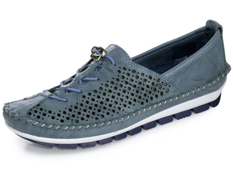 Gemini, bequeme Damen-Slipper, Weite G, mit herausnehmbarem Fußbett, Jeans, Größe 40 von Gemini