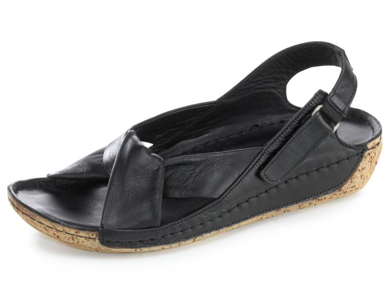 Gemini, bequeme Damen-Sandalen, Weite G, mit Gummizug, Schwarz, Größe 40 von Gemini