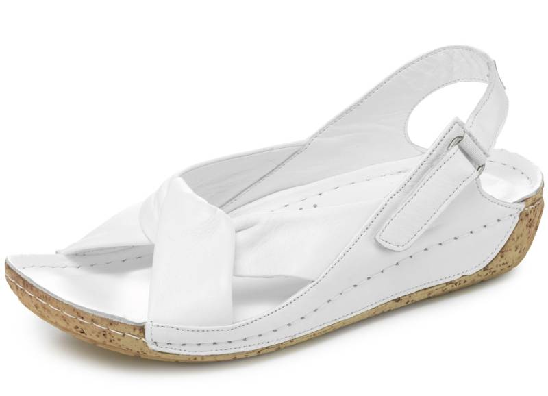 Gemini, bequeme Damen-Sandalen, Weite G, mit Gummizug, Weiss, Größe 37 von Gemini