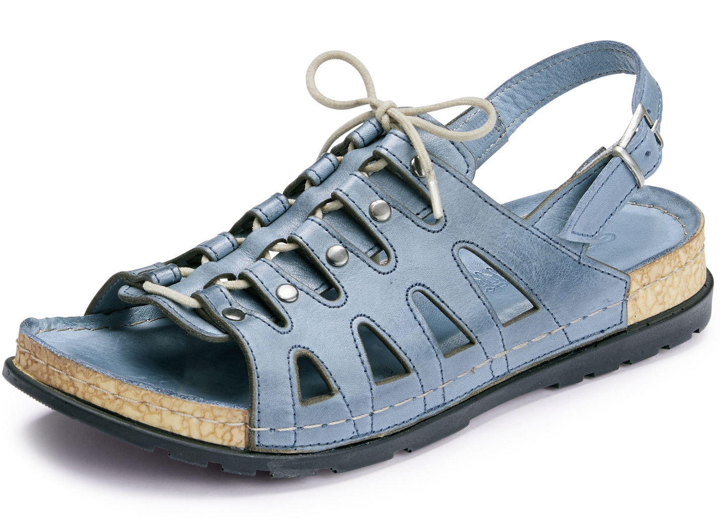 Gemini Sandale mit elastischer Zierschnürung, Jeans, Größe 37 von Gemini