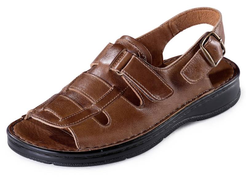 Gemini, klassische Herren-Sandalen, mit Klettverschluss, Cognac, Größe 47 von Gemini