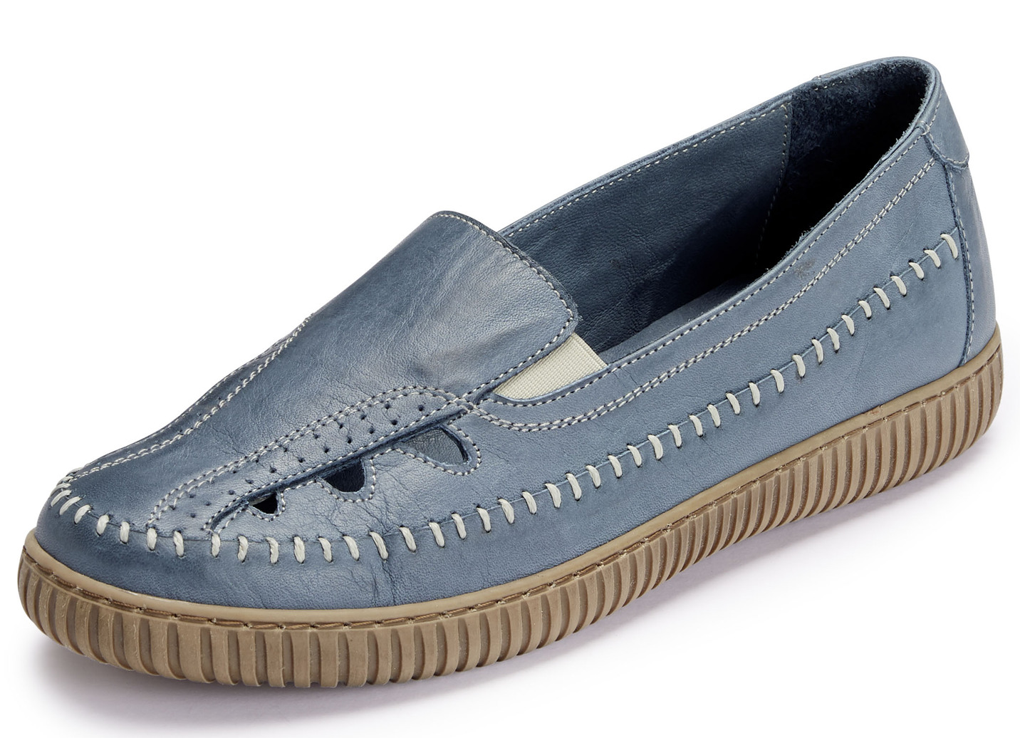 Gemini Slipper aus Rind-Nappaleder, Jeans, Größe 38 von Gemini