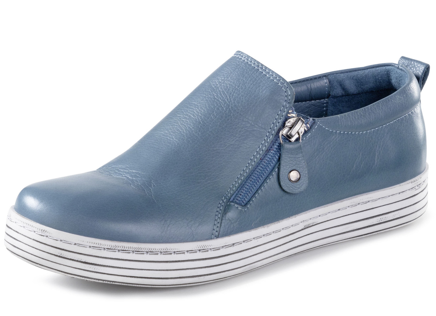 Gemini Slipper aus weichem Rind-Nappaleder, Jeans, Größe 38 von Gemini