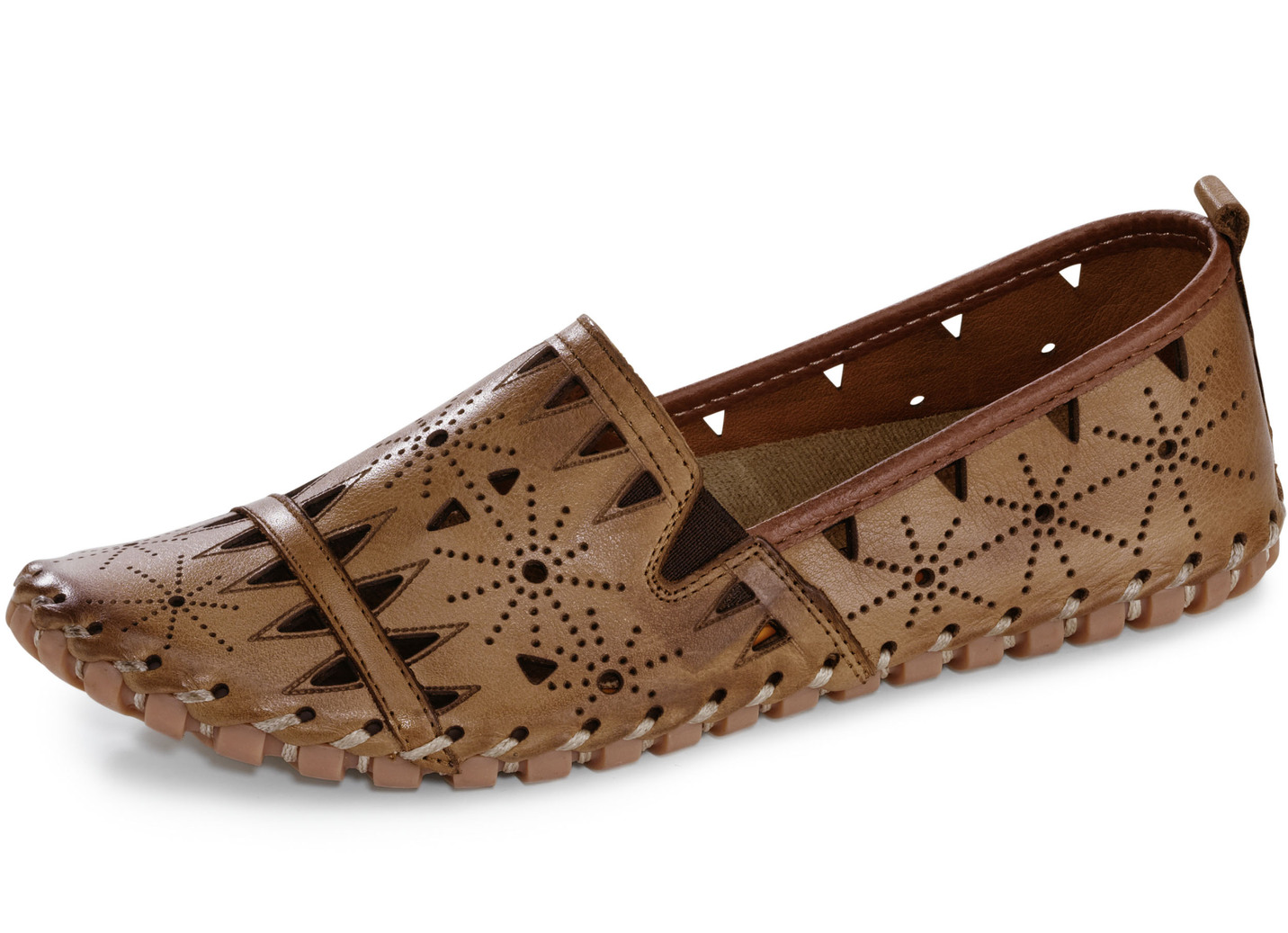 Gemini, sommerliche Damen-Slipper, Weite G, mit herausnehmbarem Fußbett, Cognac, Größe 41 von Gemini