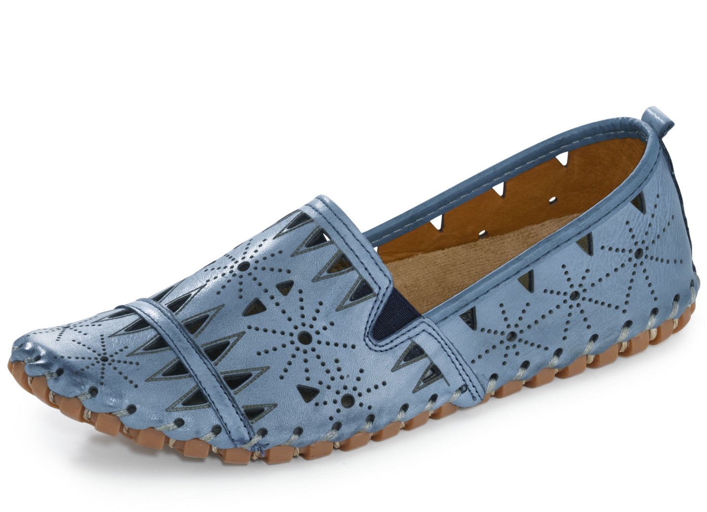 Gemini Slipper mit luftiger Perforation, Jeans, Größe 38 von Gemini