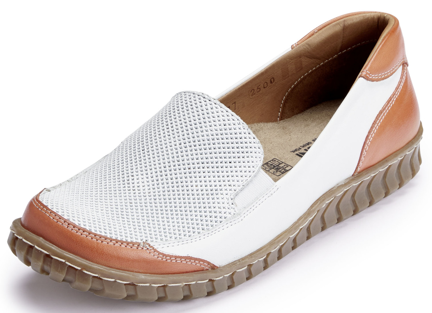 Gemini Slipper mit seitlich eingesetzten Gummizügen, Weiss-Orange, Größe 37 von Gemini