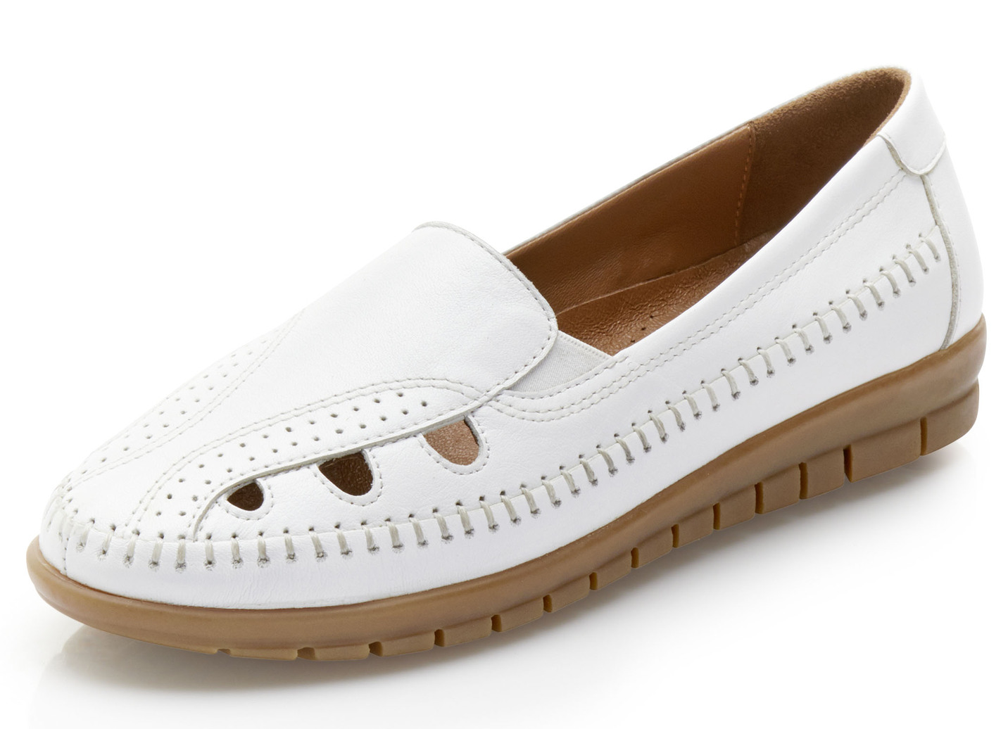 Gemini Slipper mit seitlichen Gummizügen, Weiss, Größe 41 von Gemini