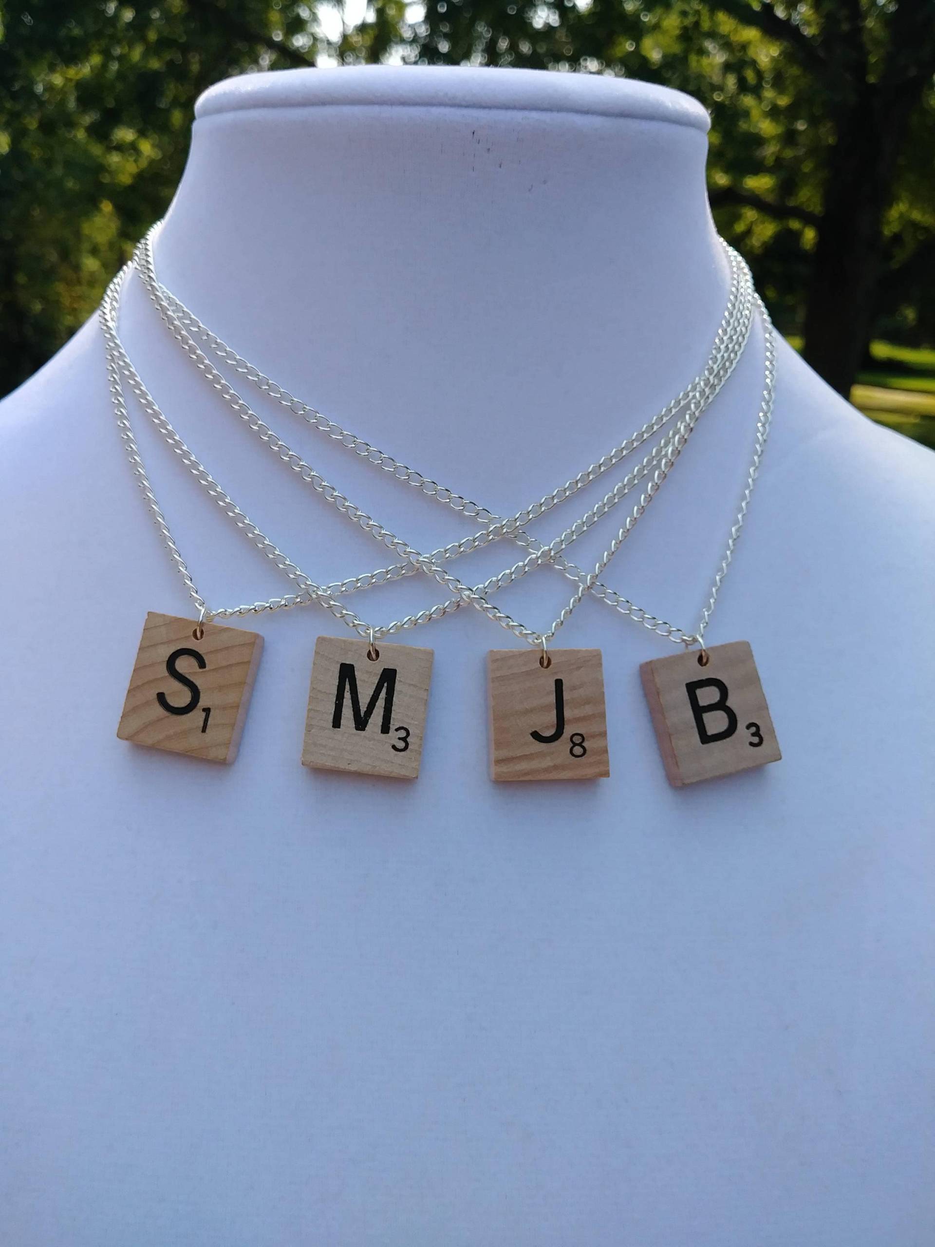Scrabble Stück Initial Halskette - Schmuck Buchstaben Buchstabe Namen Scrabble Stück Initial Halskette - Schmuck Buchstaben Buchstabe Namen von GeminiGypsyStore