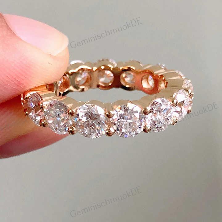 2 Ct Rundschliff Diamant Im Labor Gewachsen, Voller Eternity Verlobungsring, Passender Ehering, Roségold Brautring, Diamantenvorschlag Ihn Für Sie 2 Ct Rundschliff Diamant Im Labor Gewachsen, Voller Eternity Verlobungsring, Passender Ehering, Roségold Brautring, Diamantenvorschlag Ihn Für Sie von GeminischmuckDE