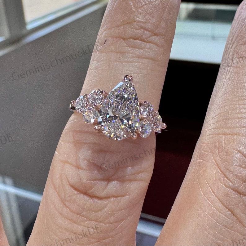 Birne Diamant 2.25 Ct Ring, Labor Gewachsener Verlobungsring Gold, Ehering Jubiläumsring Für Ihre Frauen von GeminischmuckDE