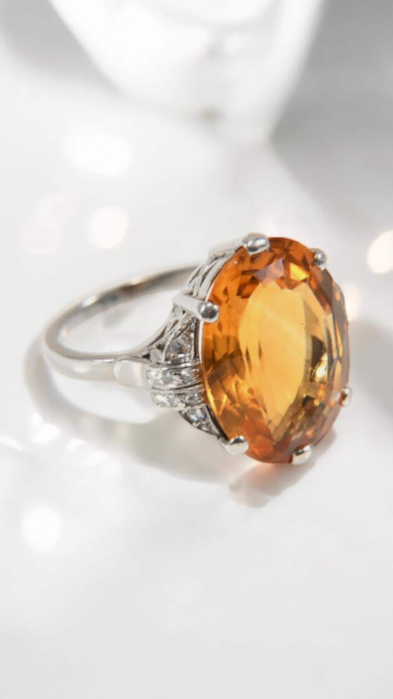 Art Deco Citrine & Rose Cut Diamonds Art Deco Citrine & Rose Cut Diamonds von GemmaAmans