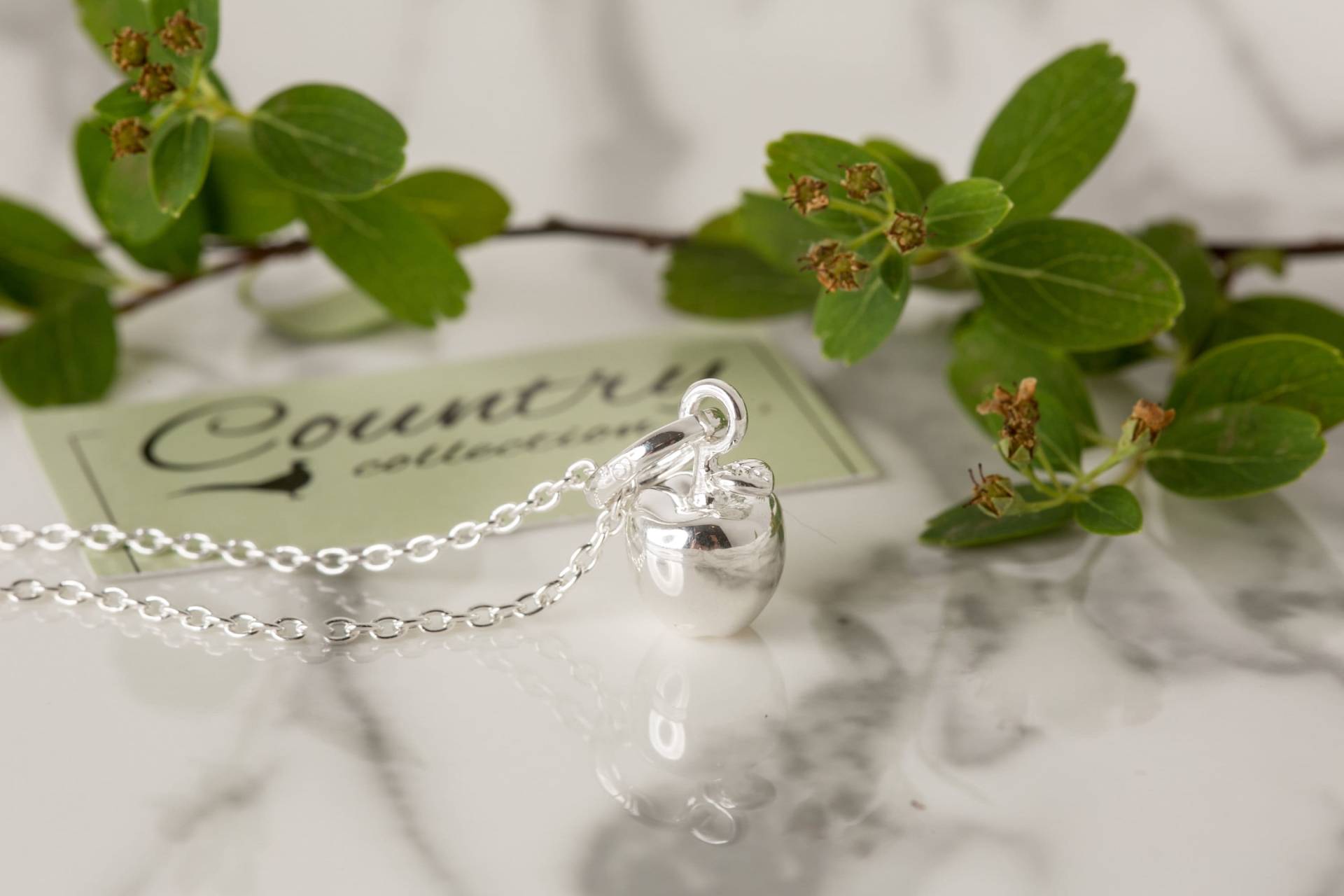 Apfel Anhänger Aus 925Er Silber Schmuck Mit Obst von GemmaJJewellery