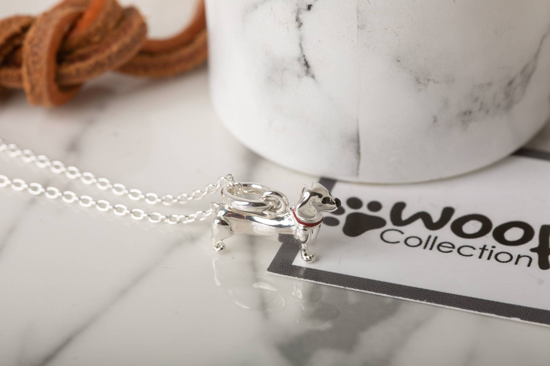 sterling Silber Dackel Anhänger Halskette - Schmuck von GemmaJJewellery