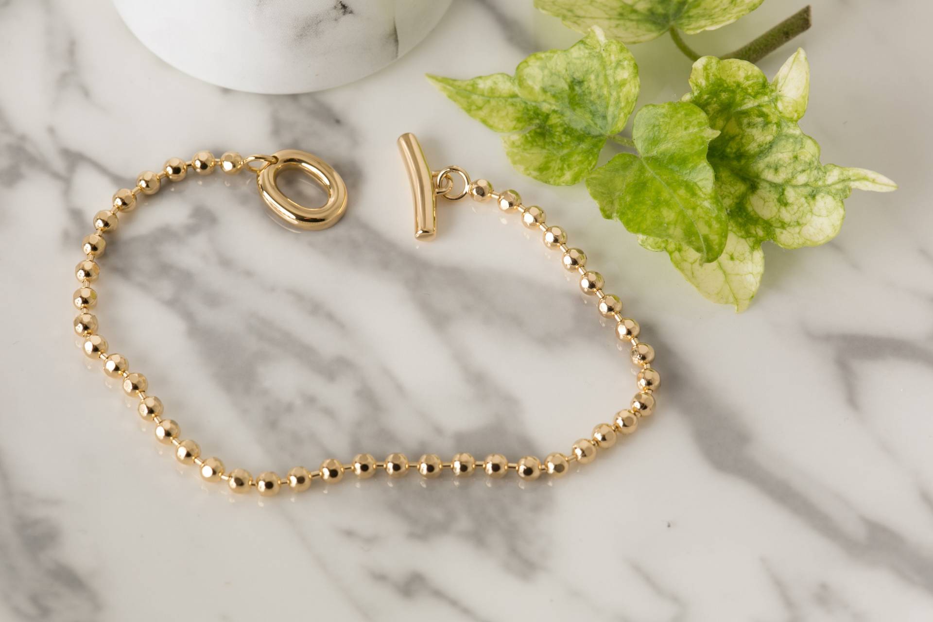 Gelbgold Vermeil Perlen T-stäbchen Armband von GemmaJJewellery