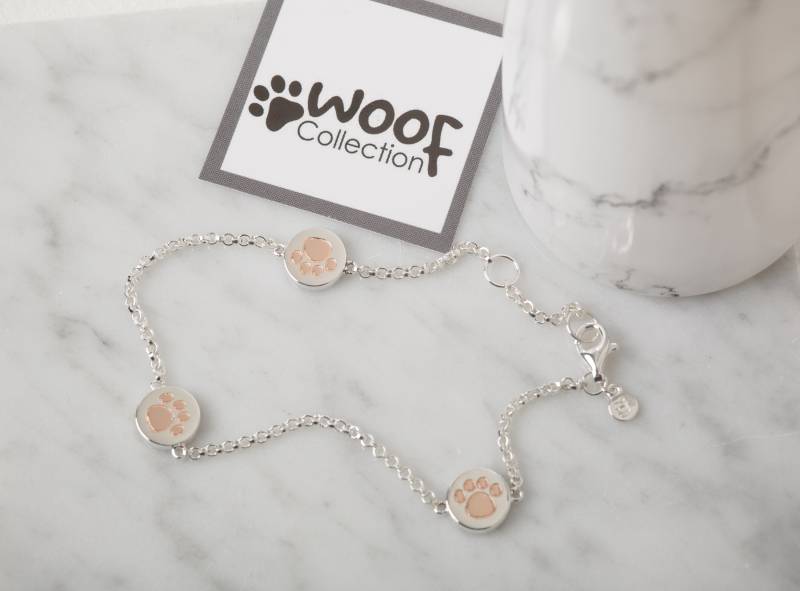Rose Gold Pfote Abdruck Armband Silber Haustierschmuck Rose Gold Pfote Abdruck Armband Silber Haustierschmuck von GemmaJJewellery