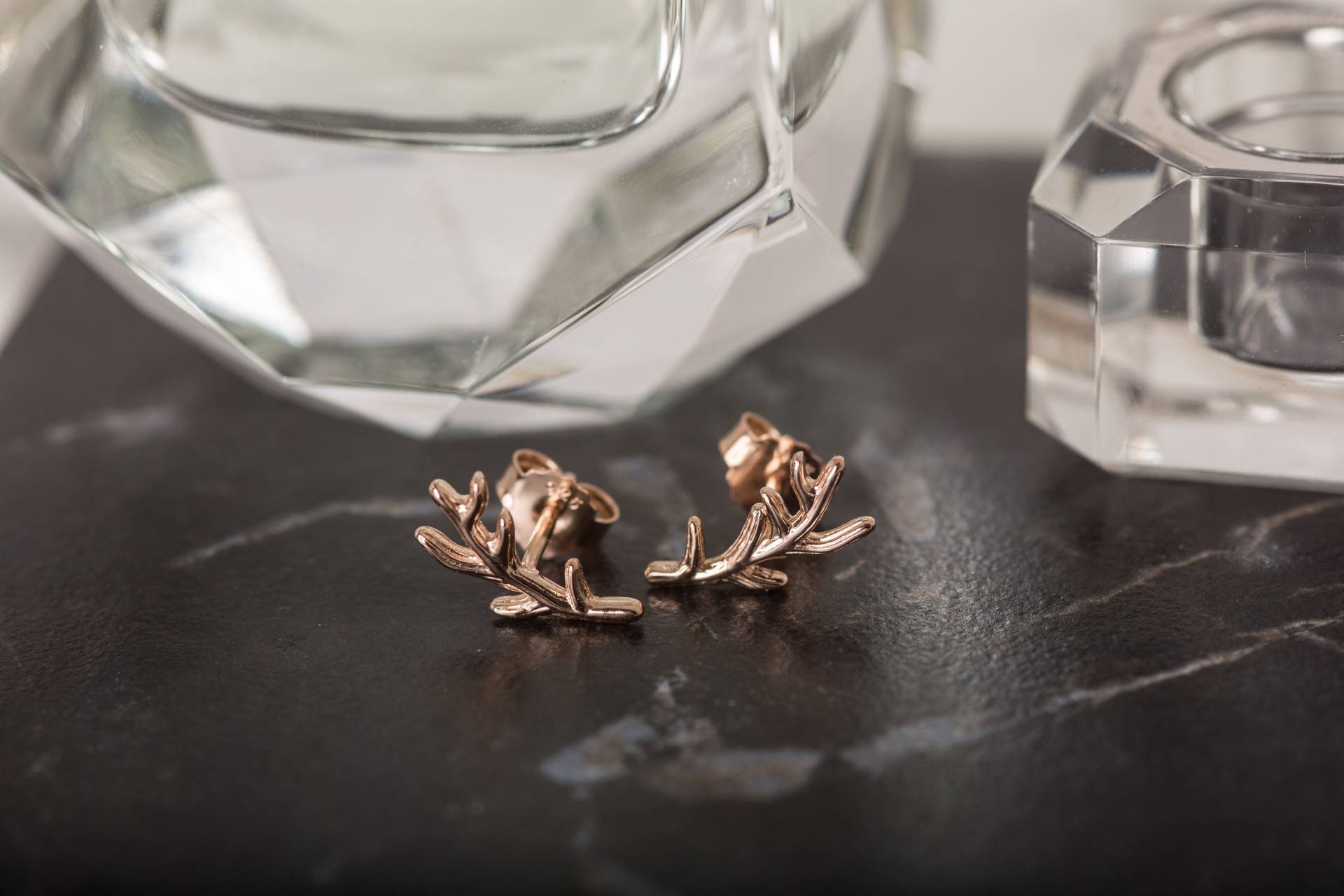 Rose Gold Vermeil Hirschgeweih Ohrstecker von GemmaJJewellery