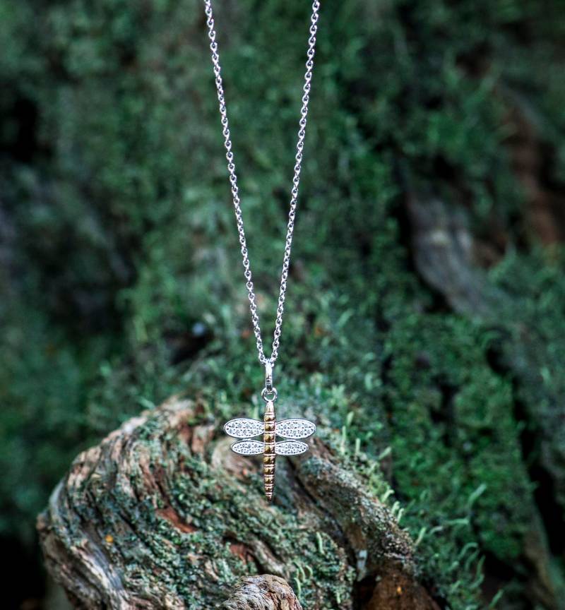 Silber Und Rose Gold Libellen Anhänger Silber Und Rose Gold Libellen Anhänger von GemmaJJewellery