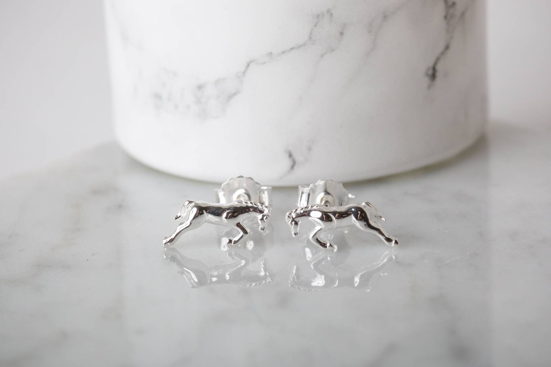 sterling Silber Springpferd Ohrstecker Reitsport Schmuck Geschenk von GemmaJJewellery