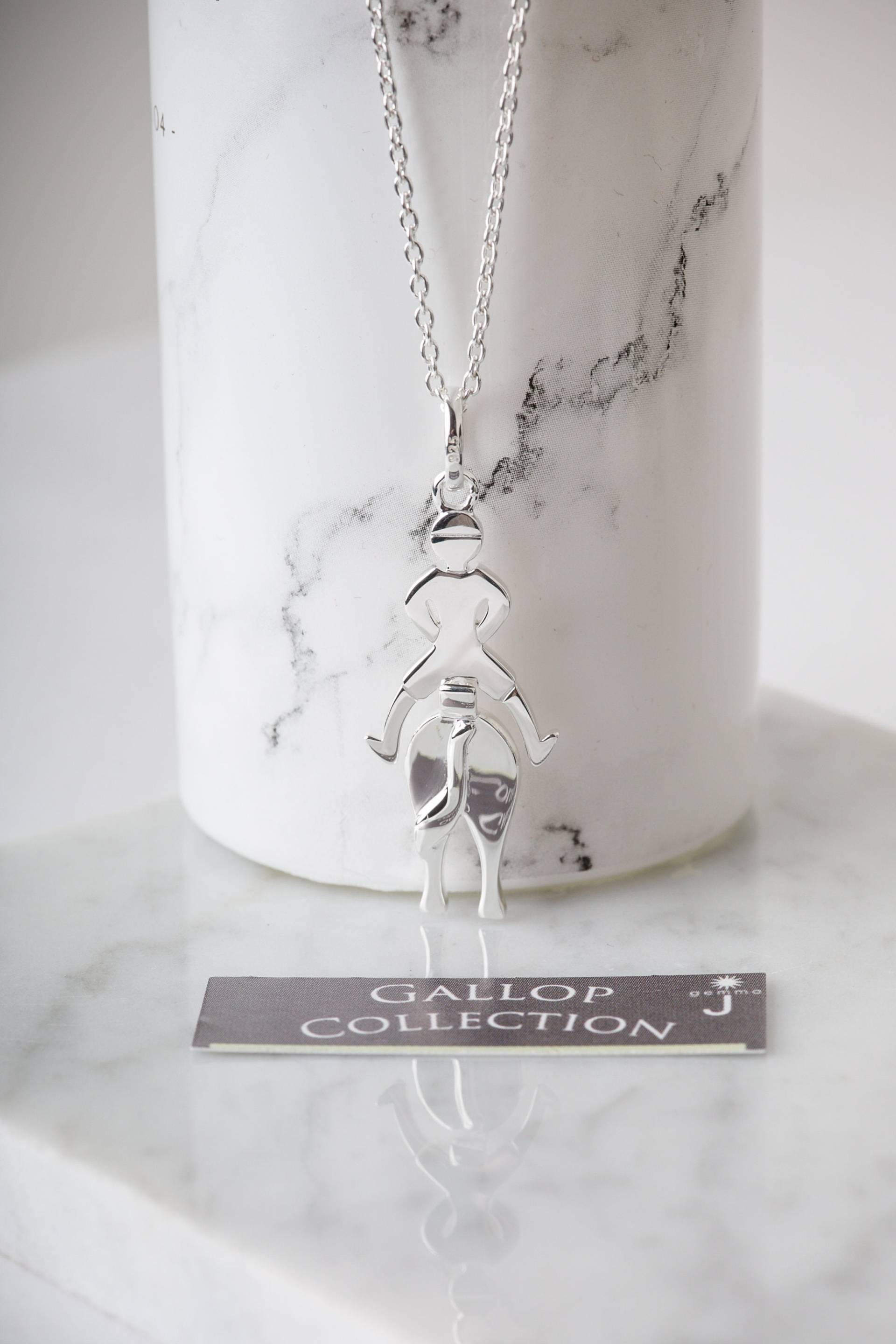 sterling Silber Pferd Und Reiter Anhänger - Halskette von GemmaJJewellery