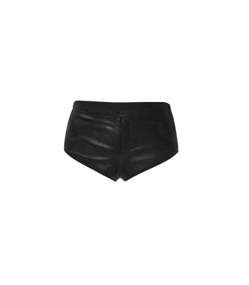 Gemme Collective | Leather Mini Shorts - Black | Women's Charcoal Mini shorts von Gemme Collective