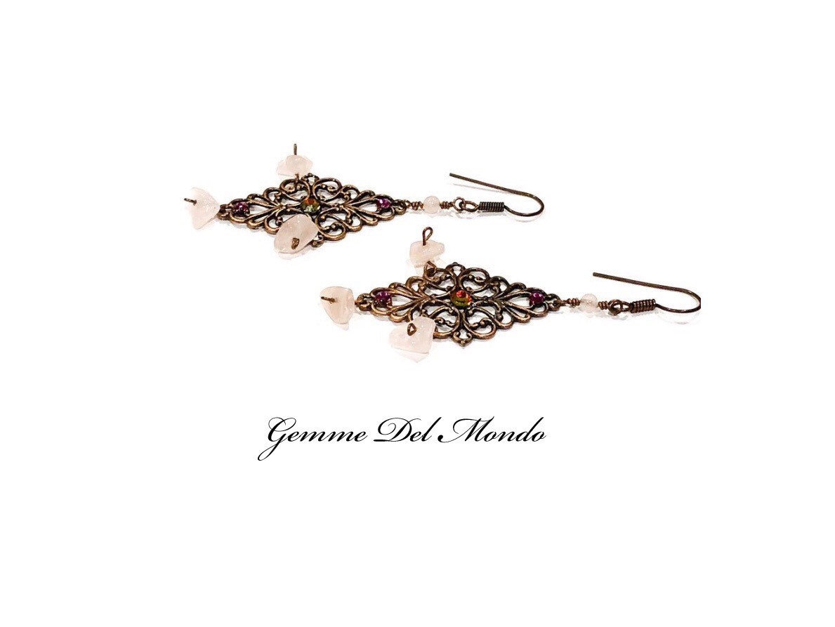 Rosa Quarz Ohrringe Rosa Quarz Ohrringe von GemmeDelMondo