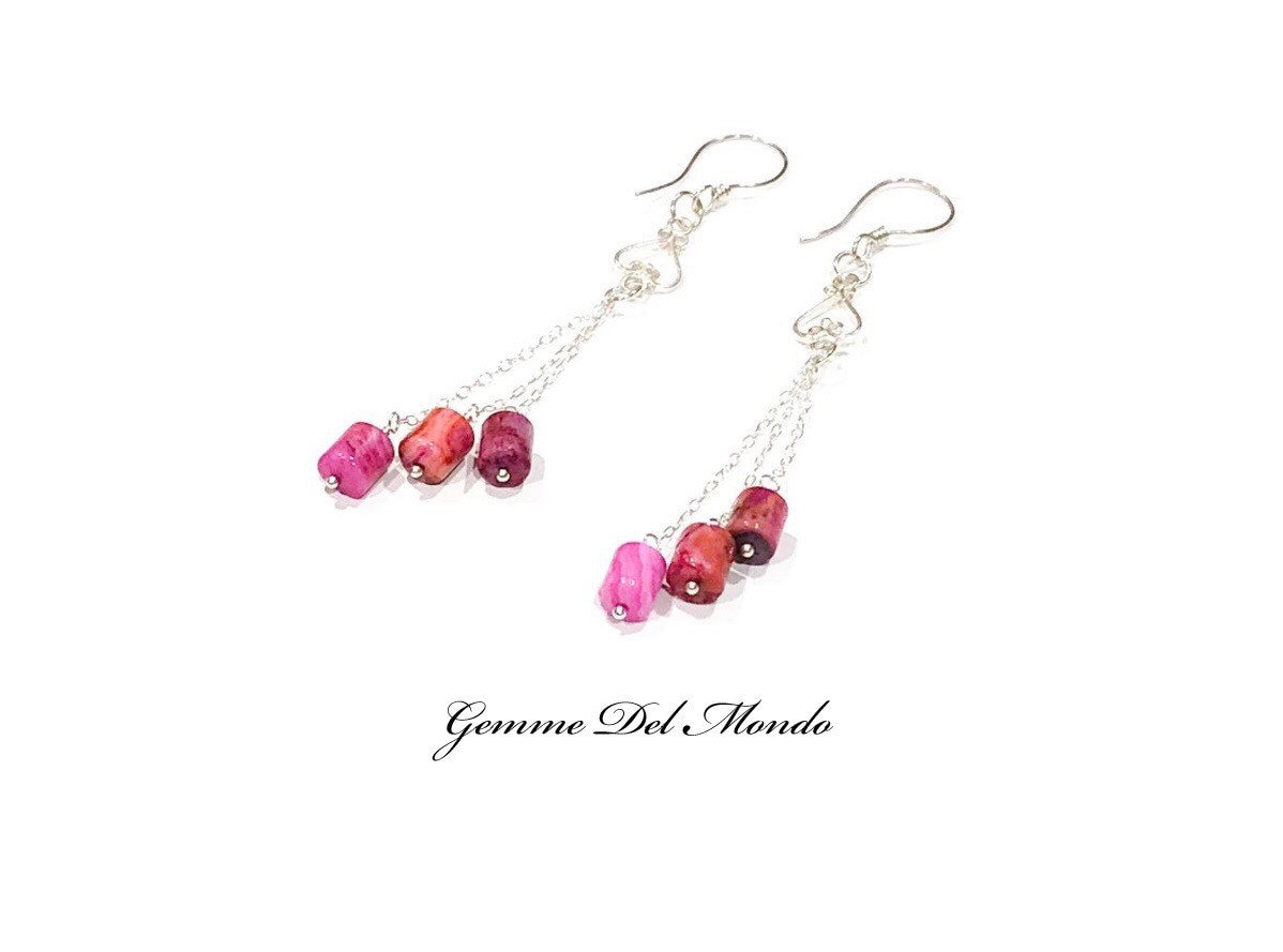 Rubin Crazy Lace Achat Ohrringe Und Sterling Silber Rubin Crazy Lace Achat Ohrringe Und Sterling Silber von GemmeDelMondo