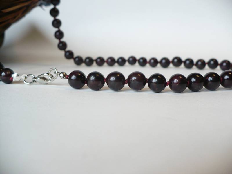 Echte Dunkelrote Granatkette | 6 Oder 8 Mm Geknotete Perlen. Mann, Frau. Natürlicher Edelstein Echte Dunkelrote Granatkette | 6 Oder 8 Mm Geknotete Perlen. Mann, Frau. Natürlicher Edelstein von GemmesEnColliers