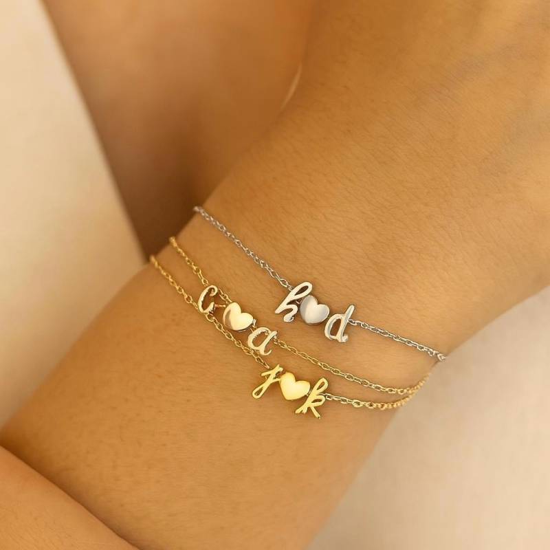 Beste Freunde Armband, Beste Freundin Geschenk, Doppel Initialen Paare Armband Schmuck, Geschenke Für von Gemnotic