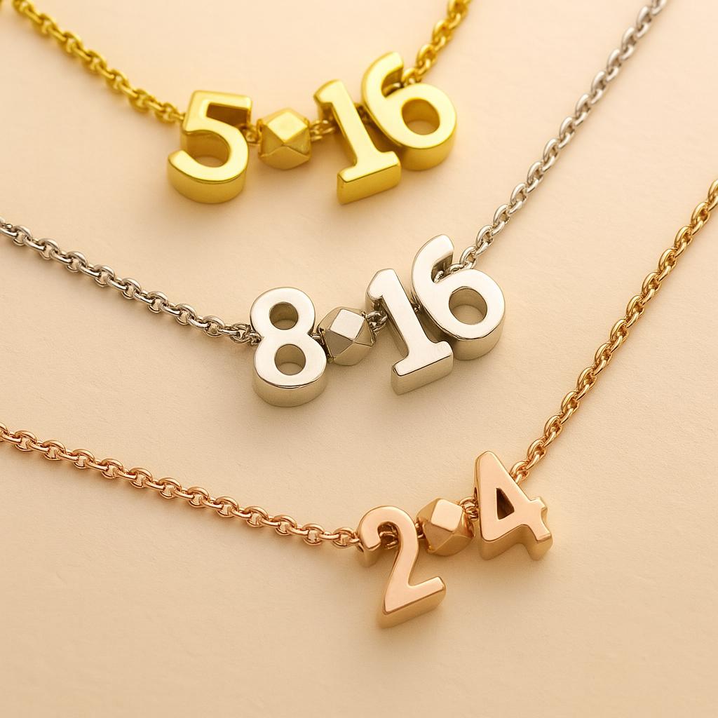 Datum Halskette-Silber Rose Gold Oder 16K Vergoldet-Benutzerdefinierte Hochzeit Halskette-Hochzeit Jahrestag Geschenk-Personalisierte Halskette-Frau von Gemnotic