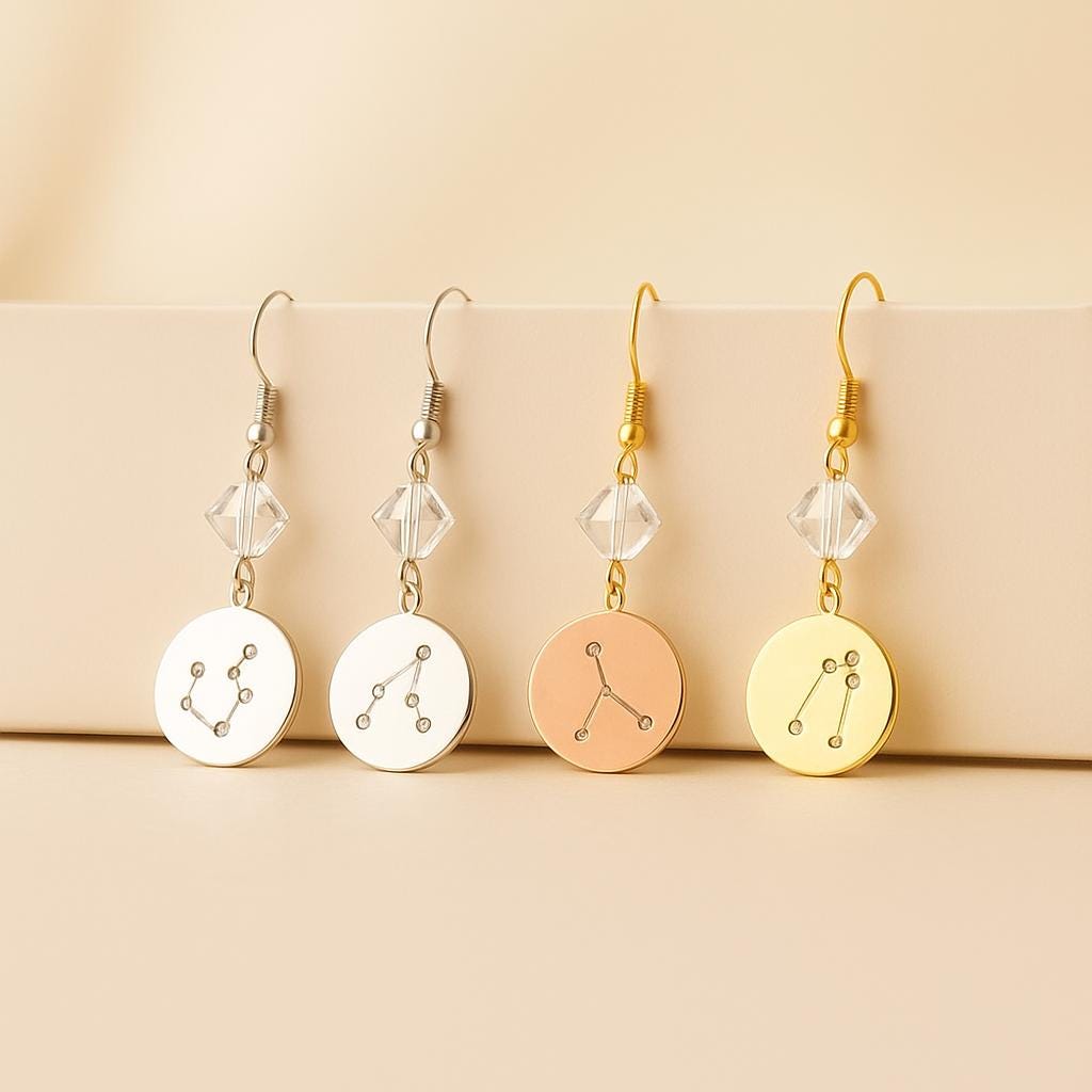 Geburtsstein Sternbild Ohrringe, Sternzeichen Konstellation Birthstone Best Friend Geburtstagsgeschenke, Geschenke Für Ihr Horoskop von Gemnotic