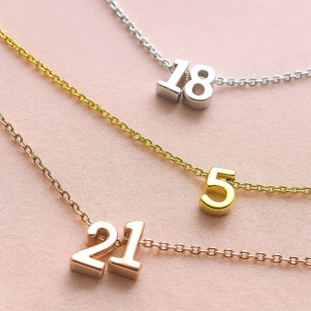 Glückszahl Halskette Doppelte Zahl Jahres-Halskette Sweet 16 Geburtstagsgeschenk 18.21.geburtstag Geschenkidee Geburtstagsschmuck von Gemnotic