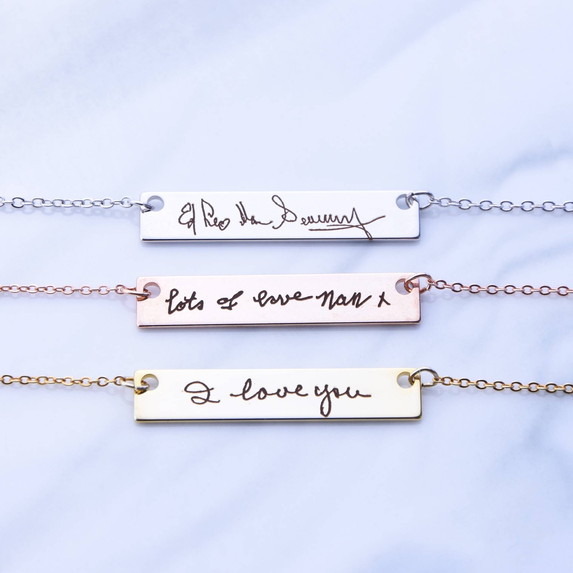 Handgeschriebene Halskette, Handgeschriebener Schmuck, Andenken-Signatur-Halskette, Meine Handgeschriebene Erinnerungs-Andenken-Geschenk von Gemnotic