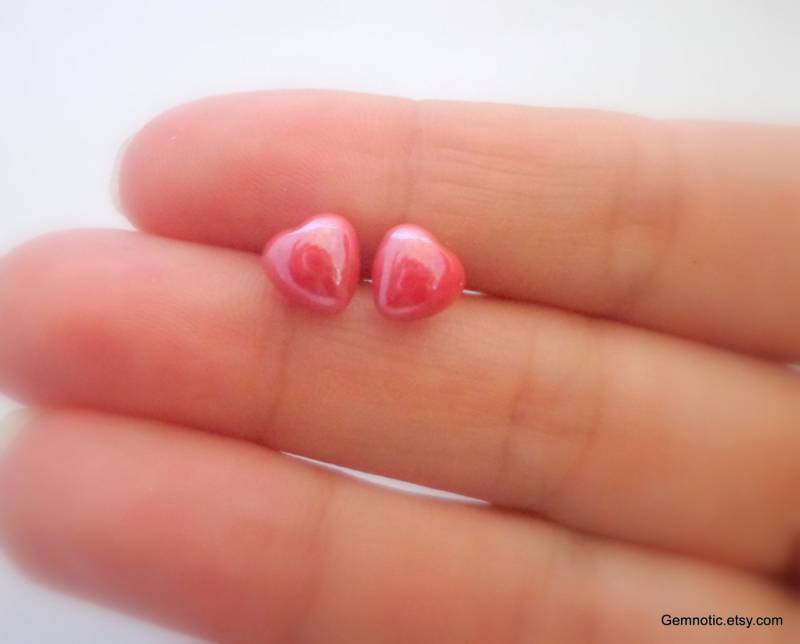 Kinder Kleine Herz Ohrstecker-Kids Clip On's-Kids Ohrstecker-sterling Silber-Kleine Mädchen Ohrringe-Herz Ohrstecker Für Kinder-Blumen Geschenk von Gemnotic