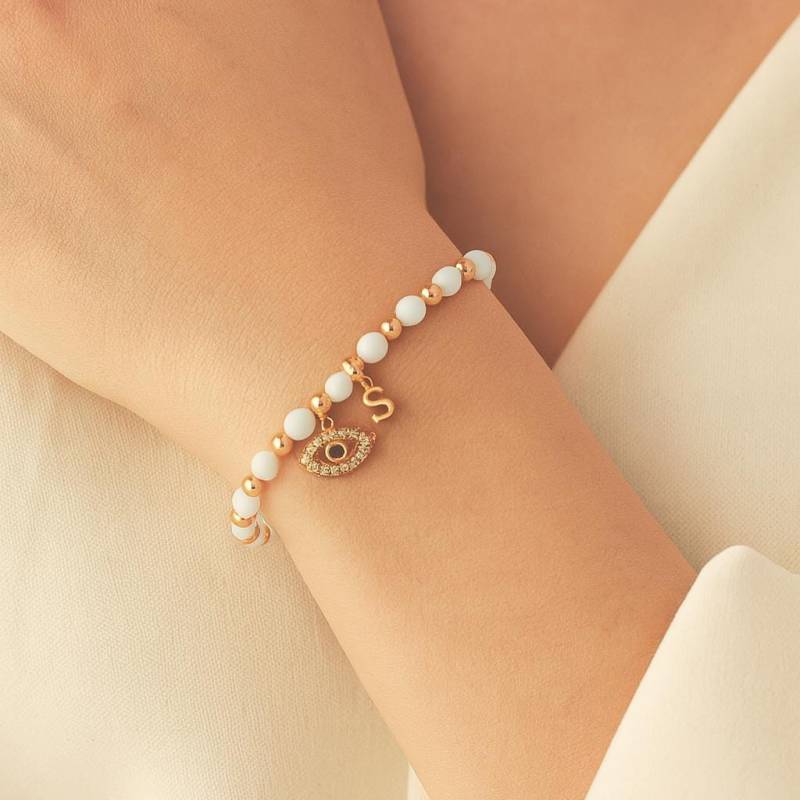 Perlen Evil Eye Armband-Evil Schmuck-Personalisierte Armband-Greek Geschenke Für Sie, Good Luck von Gemnotic