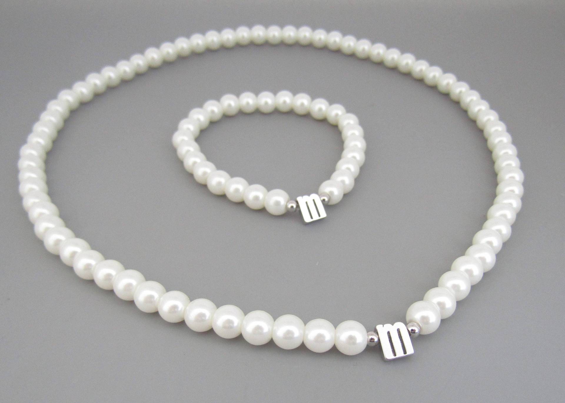 Personalisierte Blumenmädchen-Geschenk - Perlenarmband Und Halsketten-Set - Blumenmädchen-Schmuckset-Kinderhochzeitsschmuck von Gemnotic