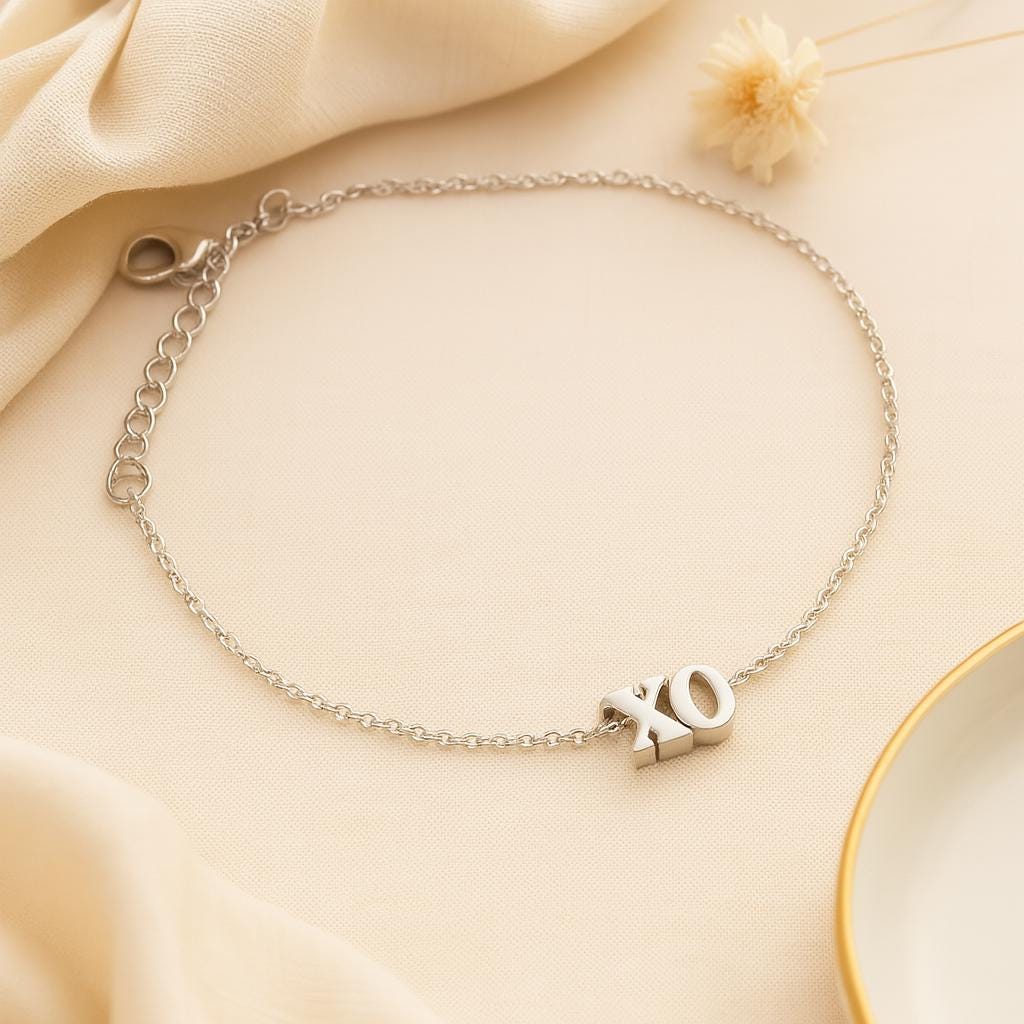 Silber Xo Armband - Brautjungfer Geschenk, Beste Freundin Geburtstag Schwester Benutzerdefinierter Schmuck, Roségold Oder 16K Vergoldet von Gemnotic