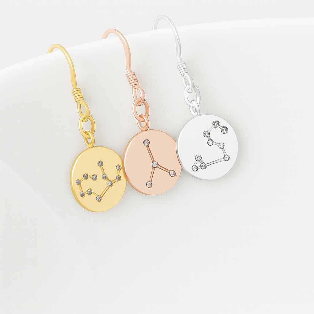 Zodiac Constellations Ohrringe-Geschenke Für Sie Geburtstagsgeschenke-Silber Rose Gold Oder Gold-sternzeichen Ohrringe-Constellation Schmuck von Gemnotic