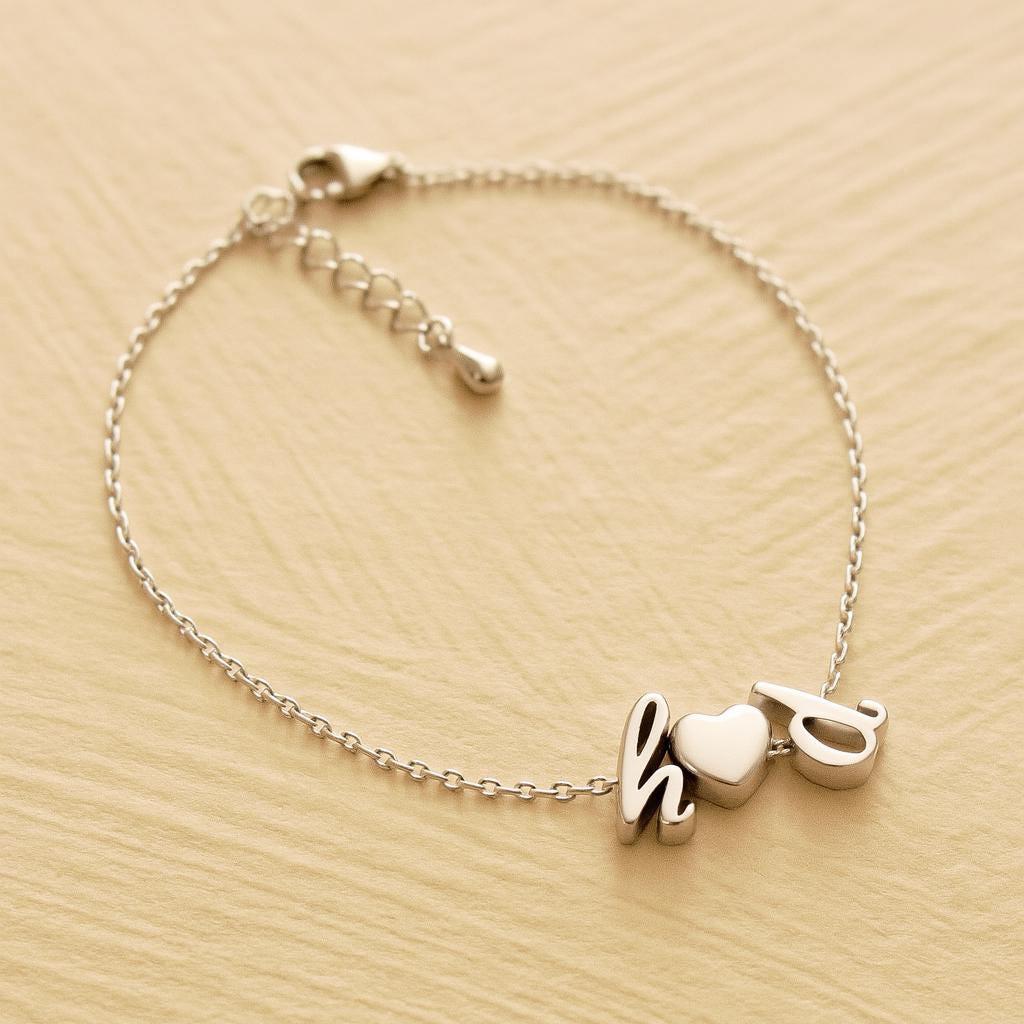 Zwei Initialen Und Herz Armband, Valentinstag Geschenk, Doppelter Anfangsbuchstabe Mit Herz, Doppelter Geschenk Für Paare, Geschenke Sie von Gemnotic