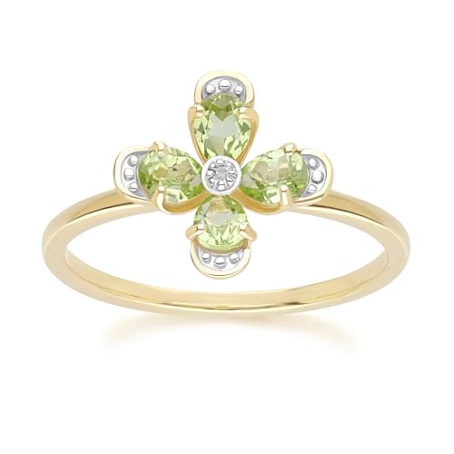 Floraler Peridot- und Diamantring in 9 Karat Gelbgold Größe: 55 Floraler Peridot- und Diamantring in 9 Karat Gelbgold Größe: 55 von Gemondo