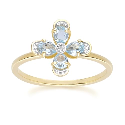 Floraler Topas- und Diamantring aus 9 Karat Gelbgold Größe: 57 Floraler Topas- und Diamantring aus 9 Karat Gelbgold Größe: 57 von Gemondo